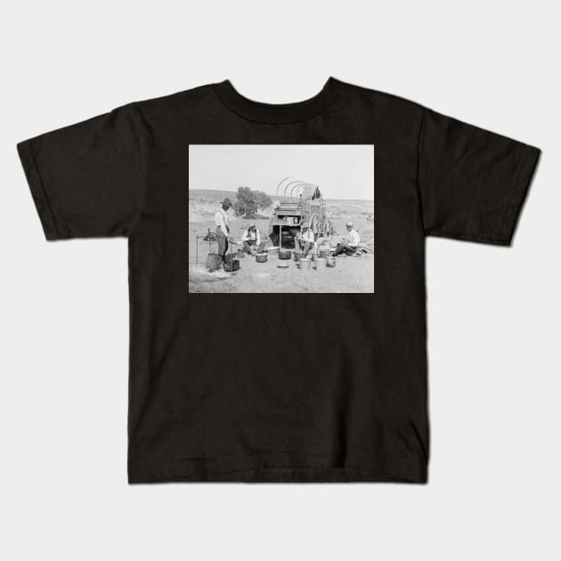 Cowboy Camp, 1901. Vintage Photo Kids T-Shirt by historyphoto